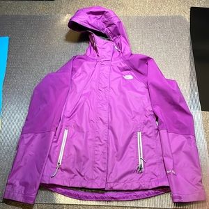 Women’s pink / purple north face rain jacket